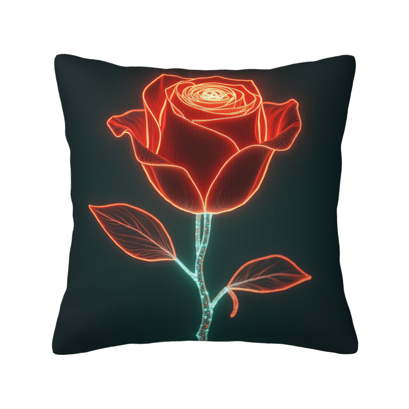 Funda de almohada de felpa de doble cara de rosa neón de 18x18 pulgadas