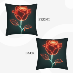Funda de almohada de felpa de doble cara de rosa neón de 18x18 pulgadas