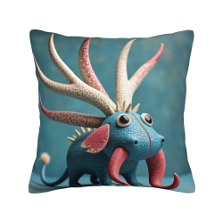 Coussin en Peluche Double Face avec Monstre Fantastique