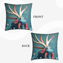 Funda de Almohada de Felpa de Doble Cara con Monstruo Fantástico