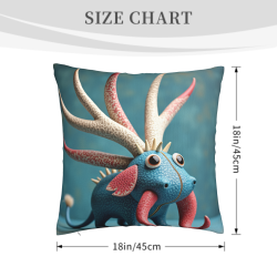 Coussin en Peluche Double Face avec Monstre Fantastique