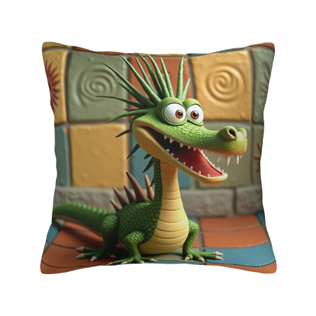 Housse de Coussin en Peluche à Motif de Dessin Animé Amusant - Okomall