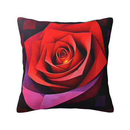 18x18 Inch Double - Sided Plush Pillowcase with Rose Pattern