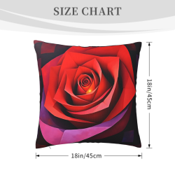 18x18인치 더블 사이드 플러시 베개커버 (로즈 패턴)