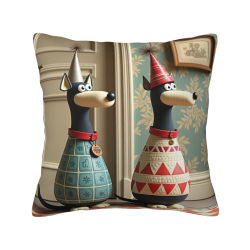 Housse de Coussin en Peluche avec Motif Géométrique Créatif - Okomall