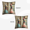 Housse de Coussin en Peluche avec Motif Géométrique Créatif - Okomall