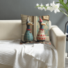 Housse de Coussin en Peluche avec Motif Géométrique Créatif - Okomall