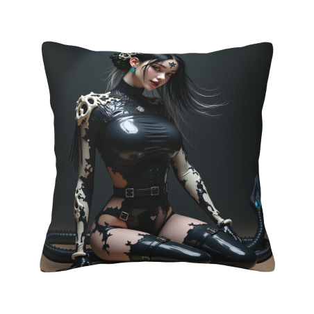 Funda de Cojín de Felpa Reversible de 18x18 Pulgadas con Diseño de Personaje de Anime