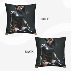 Funda de Cojín de Felpa Reversible de 18x18 Pulgadas con Diseño de Personaje de Anime