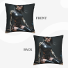 Housse de Coussin en Peluche Réversible 18x18 Pouces avec Motif de Personnage d'Anime