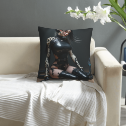 Housse de Coussin en Peluche Réversible 18x18 Pouces avec Motif de Personnage d'Anime