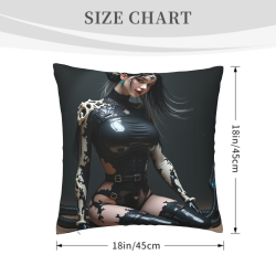 Housse de Coussin en Peluche Réversible 18x18 Pouces avec Motif de Personnage d'Anime
