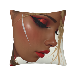 غطاء وسادة من الفرو المزدوج الجانبين بحجم 18x18 بوصة بتصميم أنثوي رائع