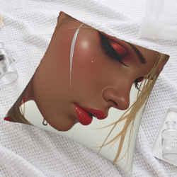 Funda de almohada de felpa reversible de 18x18 pulgadas con exquisito diseño femenino
