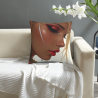 Funda de almohada de felpa reversible de 18x18 pulgadas con exquisito diseño femenino
