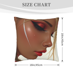 Copricuscino in peluche reversibile 18x18 pollici con raffinato motivo femminile