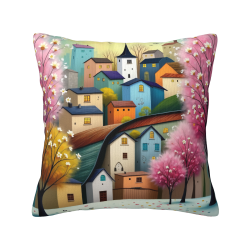 Funda de Almohada de Peluche Impresa de Doble Cara de 45x45 cm (18x18 pulgadas)