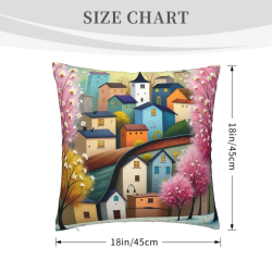 Funda de Almohada de Peluche Impresa de Doble Cara de 45x45 cm (18x18 pulgadas)
