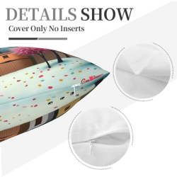 Funda de Almohada de Peluche Impresa de Doble Cara de 45x45 cm (18x18 pulgadas)