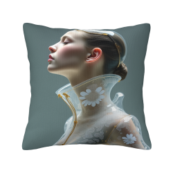 Funda de almohada de felpa impresa con retrato a doble cara de 18x18 pulgadas