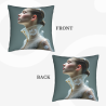 Funda de almohada de felpa impresa con retrato a doble cara de 18x18 pulgadas