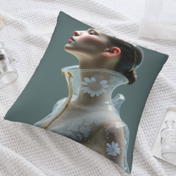 غطاء وسادة مخملي مطبوع من الجانبين مقاس 18×18 بوصة بتصميم صورة