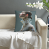 18x18 Zoll Kissenbezug mit doppelseitigem Plüschdruck mit traumhaftem Porträt