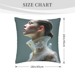 Funda de almohada de felpa impresa con retrato a doble cara de 18x18 pulgadas