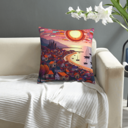 Housse de coussin en peluche imprimée recto-verso 18x18 pouces
