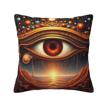Funda de Almohada de Peluche de Doble Cara con Ojo Misterioso de 45x45 cm