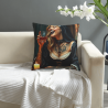Coussin en Peluche Double Face avec Motif Unique de Nonne Tatouée 18x18 Pouces