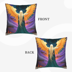Housse de Coussin de 45.7 x 45.7 cm Double Face avec Motif d'Ange