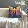 Housse de Coussin de 45.7 x 45.7 cm Double Face avec Motif d'Ange
