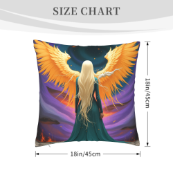 Housse de Coussin de 45.7 x 45.7 cm Double Face avec Motif d'Ange