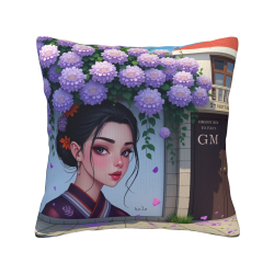 Funda de almohada de felpa de doble cara 18x18 pulgadas - Belleza clásica y flores florecientes