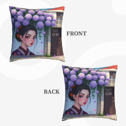 Funda de almohada de felpa de doble cara 18x18 pulgadas - Belleza clásica y flores florecientes