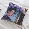 Housse de coussin en peluche recto-verso 18x18 pouces - Beauté classique et fleurs épanouies