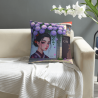 Housse de coussin en peluche recto-verso 18x18 pouces - Beauté classique et fleurs épanouies