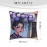 18x18英寸双面毛绒古典美人繁花抱枕套