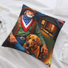 Coussin en peluche à double face avec motif de cow-boy américain, 45x45 cm