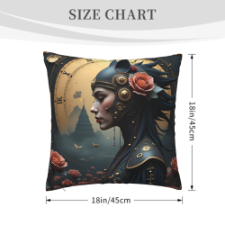 Funda de Almohada de Peluche Impresa de Doble Cara de 45x45 cm (18x18 pulgadas)