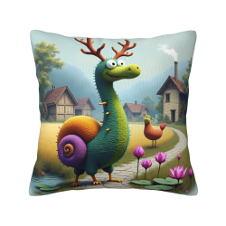 18x18인치 양면 드로잉 만화 용 패턴이 있는 플러시 베개 커버
