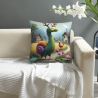 Funda de Almohada de Peluche de Doble Cara con Patrón de Dragón de Dibujos Animados de 45x45 cm