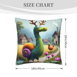 18x18英寸雙面毛絨卡通龍圖案抱枕套
