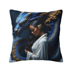 Copricuscino in Peluche con Motivo del Drago Onirico - Okomall