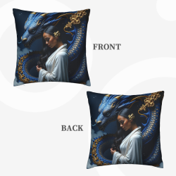 Dreamy Dragon Pattern Plush Pillow Cover - Okomall