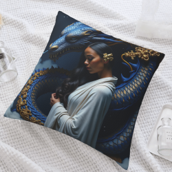 Dreamy Dragon Pattern Plush Pillow Cover - Okomall