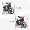 Funda de cojín de felpa de doble cara con patrón de motocicleta de 45x45 cm