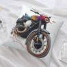 Funda de cojín de felpa de doble cara con patrón de motocicleta de 45x45 cm