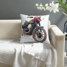 Coperte per Cuscini in Peluche Doppio Lato con Motivo Moto - 45x45 cm